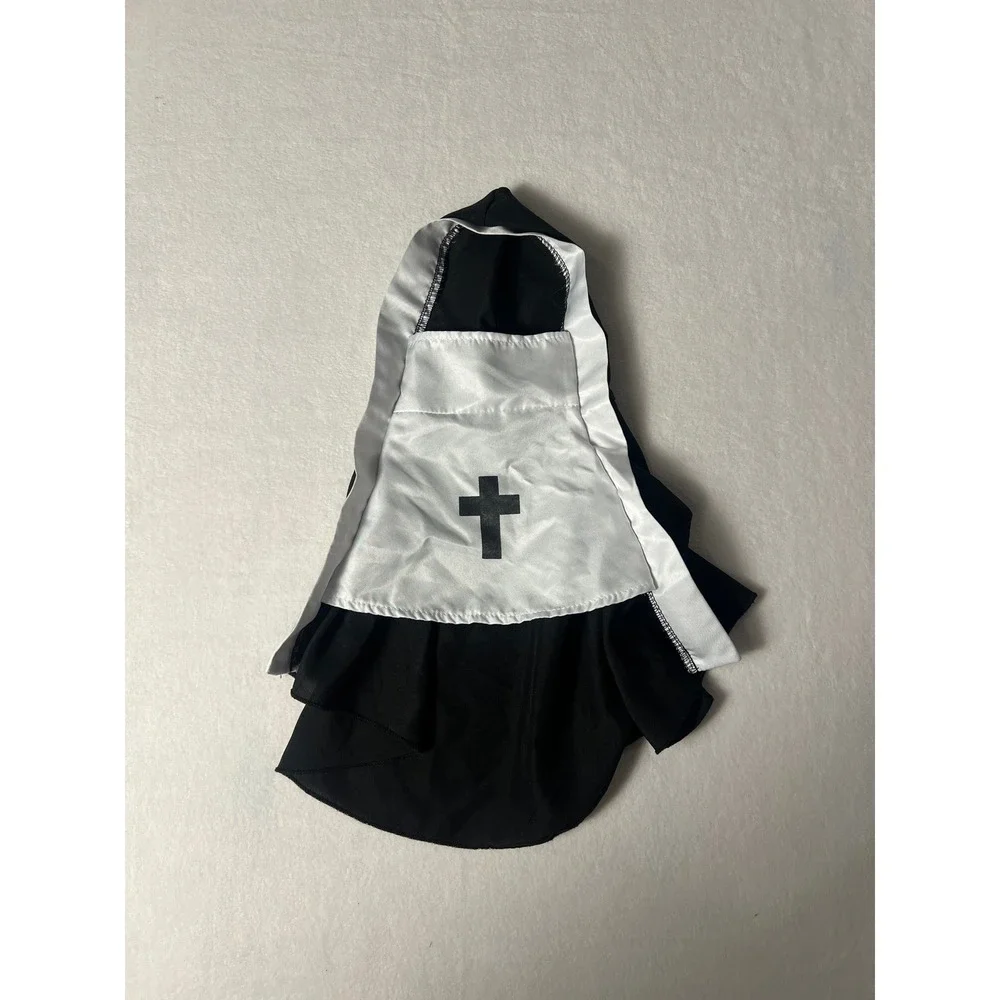 Nun Habit Costume Accessory Pet Small Black White Cross Religious Fun Halloween